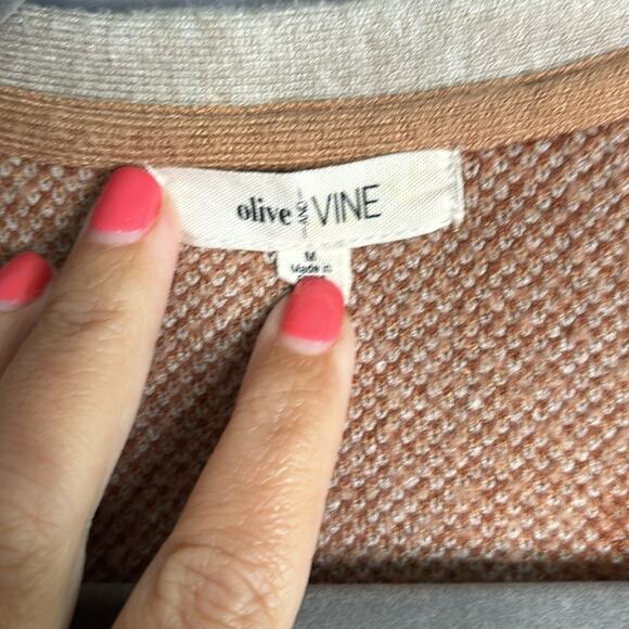 Olive & Vine Brown and Tan Printed Open Cardigan Size Medium - Picture 4 of 8